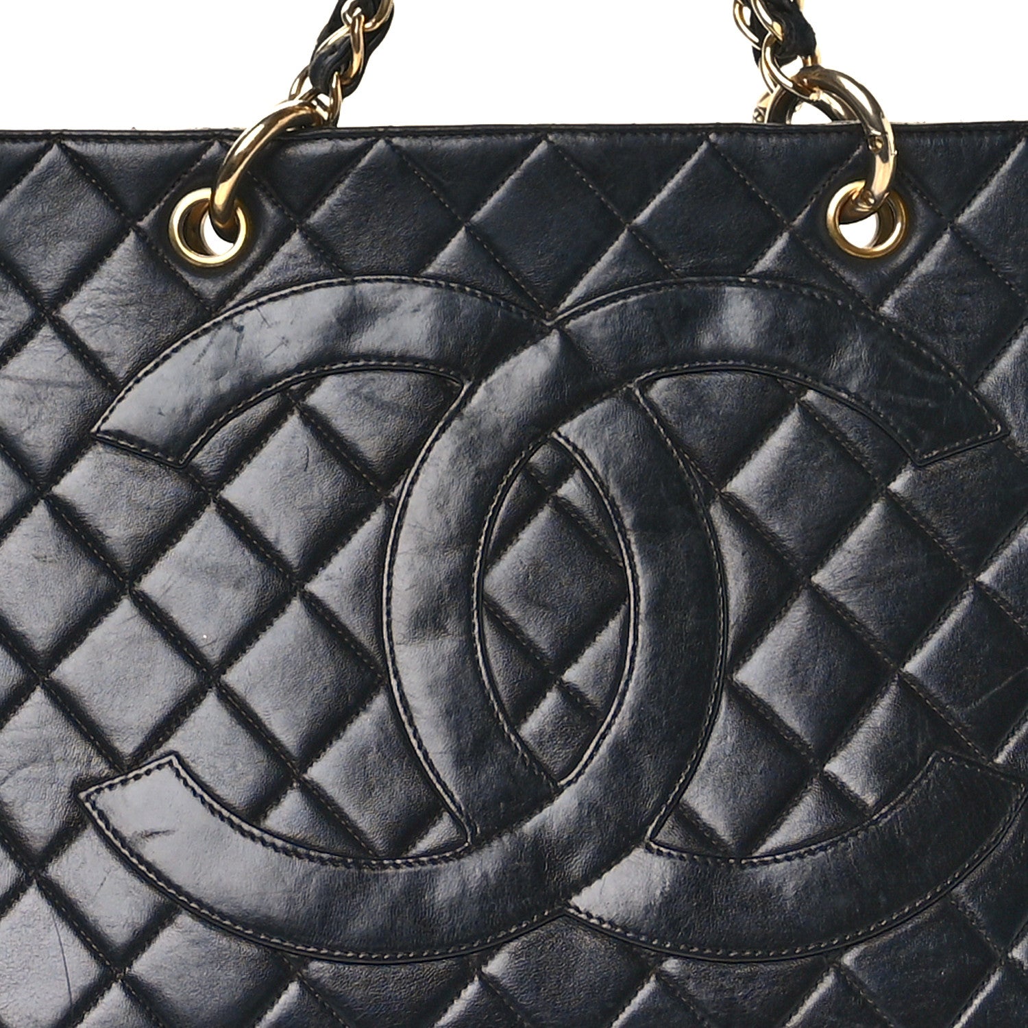 Chanel Lambskin Quilted Grand Shopping Tote GST Black 9 of 13