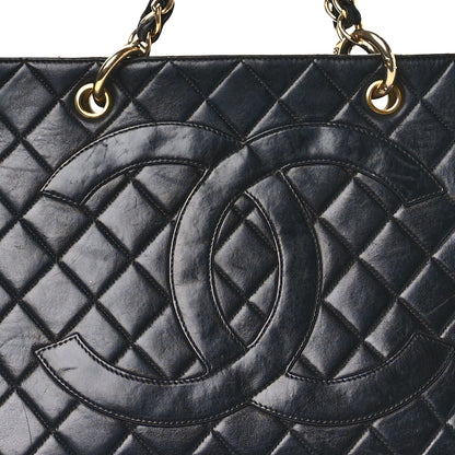 Chanel Lambskin Quilted Grand Shopping Tote GST Black 9 of 13