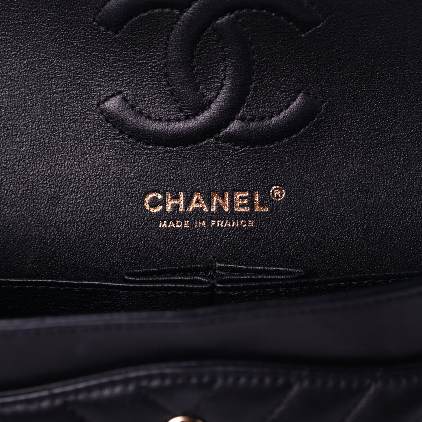 Lambskin Chevron Quilted Small Double Flap Black