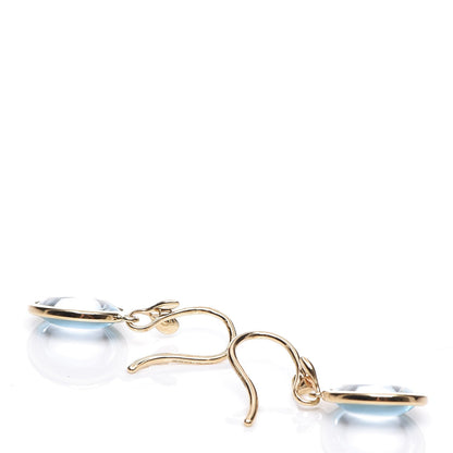 Tiffany 18K Yellow Gold Blue Topaz Paloma Picasso Olive Leaf Drop Earrings 5 of 5