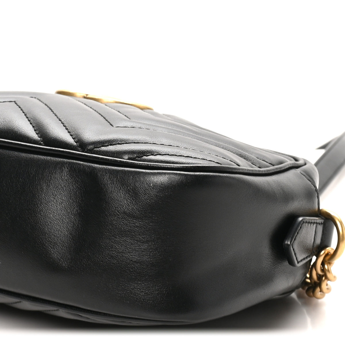 Calfskin Matelasse Small GG Marmont Chain Shoulder Bag Black