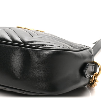 Gucci Calfskin Matelasse Small GG Marmont Chain Shoulder Bag Black 9 of 9