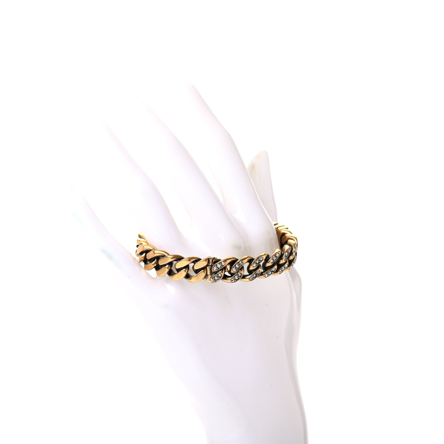 Metal Crystal J'Adior Chain Bracelet Gold