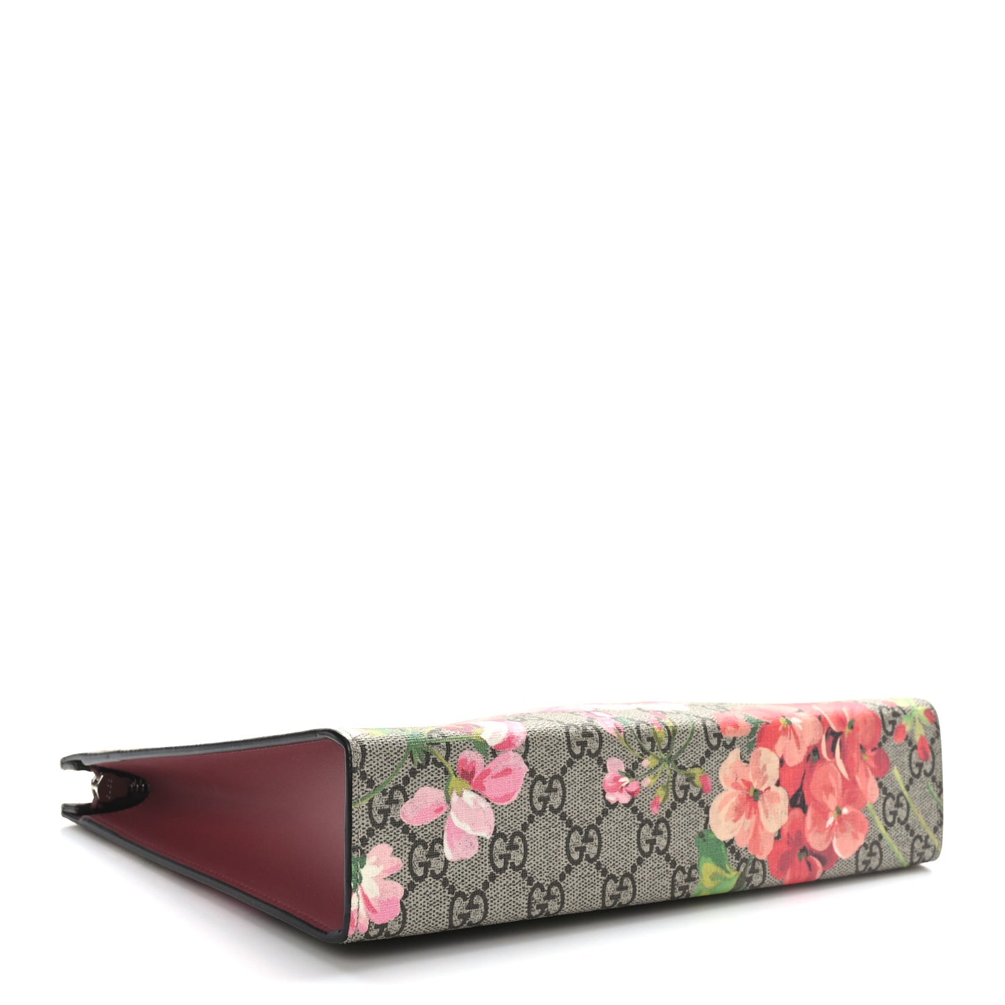 GG Supreme Monogram Blooms Large Cosmetic Case Beige Multicolor Dry Rose