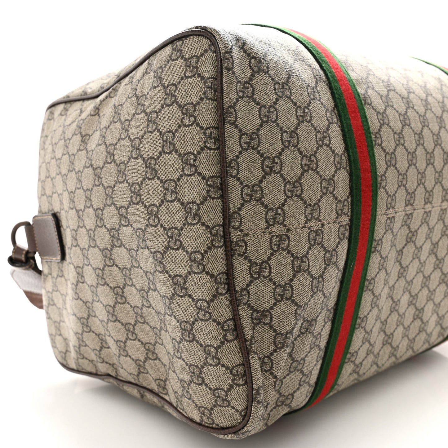 GG Supreme Monogram Web Medium Duffle Bag Brown