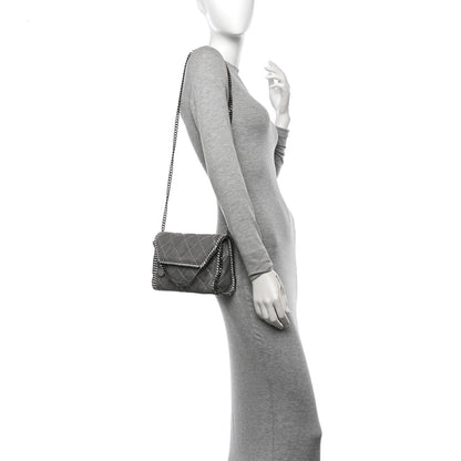 Stella McCartney Shaggy Deer Quilted Mini Falabella Tote Grey 2 of 10