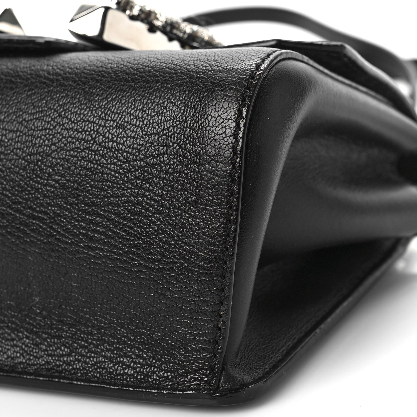 Calfskin Mini Madeline Top Handle Satchel Black