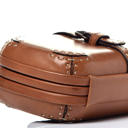 Bottega Veneta Calfskin Topstitched Knot Clutch Brown 6 of 7