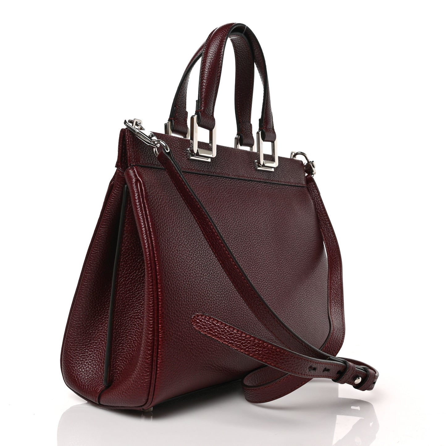 Grainy Calfskin Small Zumi Top Handle Bag Vintage Bordeaux