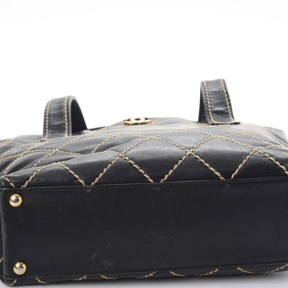 Chanel Calfskin Contrast Stitch Surpique Tote Black 12 of 12