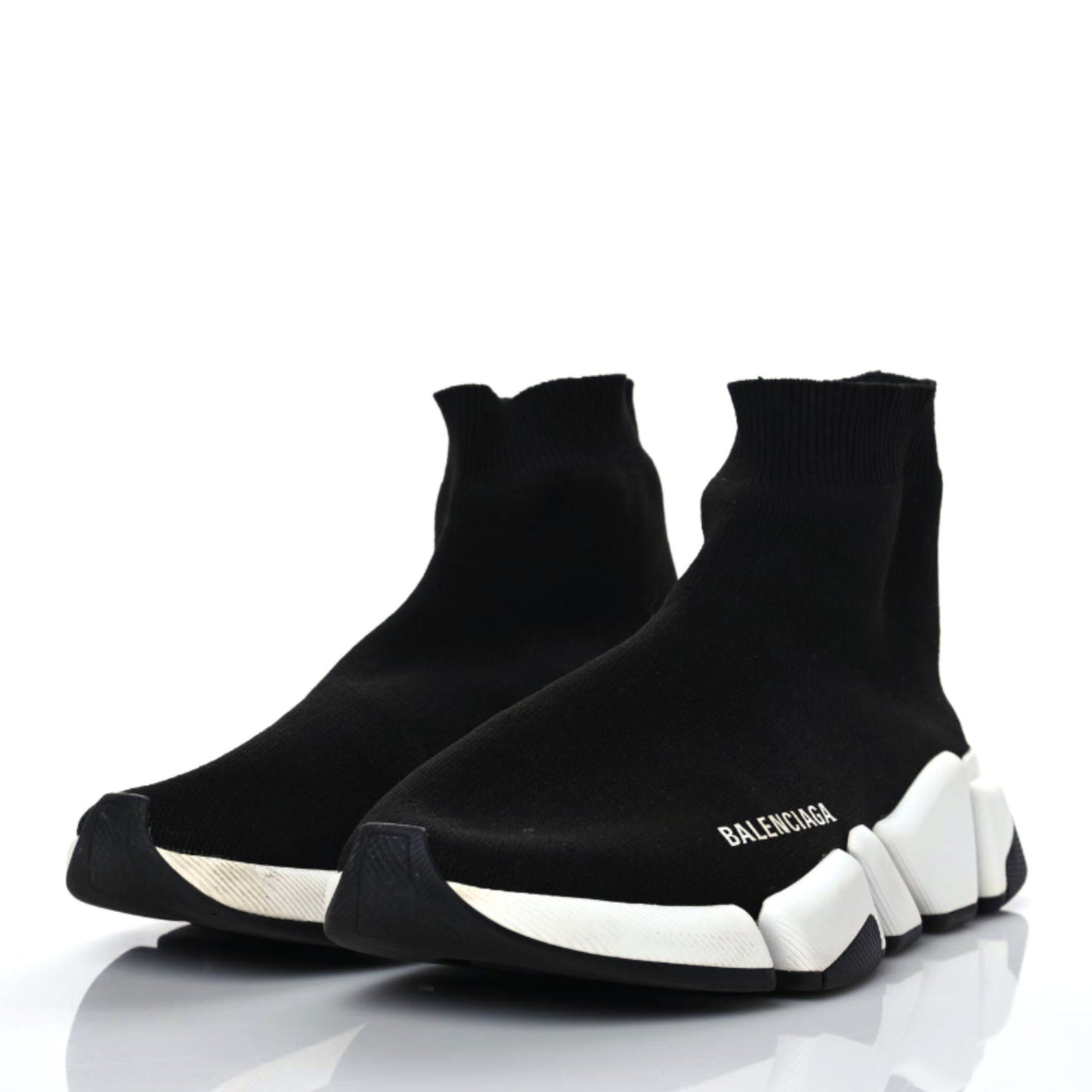 Technical 3D Recycled Knit Bi-Color Sole Womens Speed 2.0 Sneakers 38 Black White
