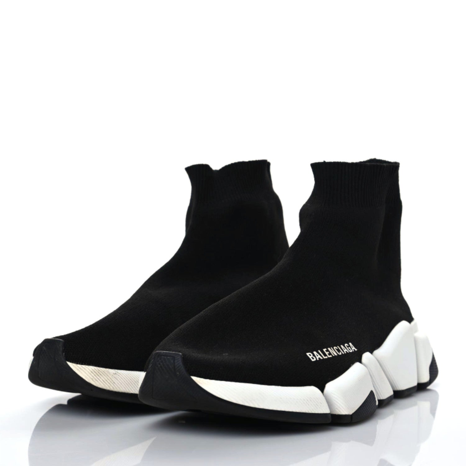 Balenciaga Technical 3D Recycled Knit Bi-Color Sole Womens Speed 2.0 Sneakers 38 Black White 3 of 8