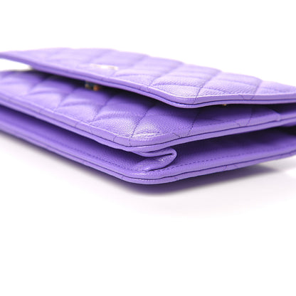 Chanel Caviar Quilted Wallet On Chain WOC Purple 9 of 11