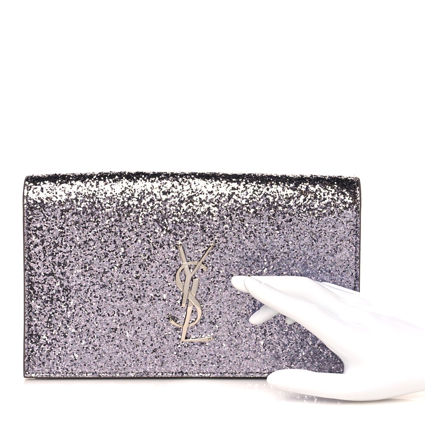 Glitter Classic Kate Monogram Clutch Sunset Grey