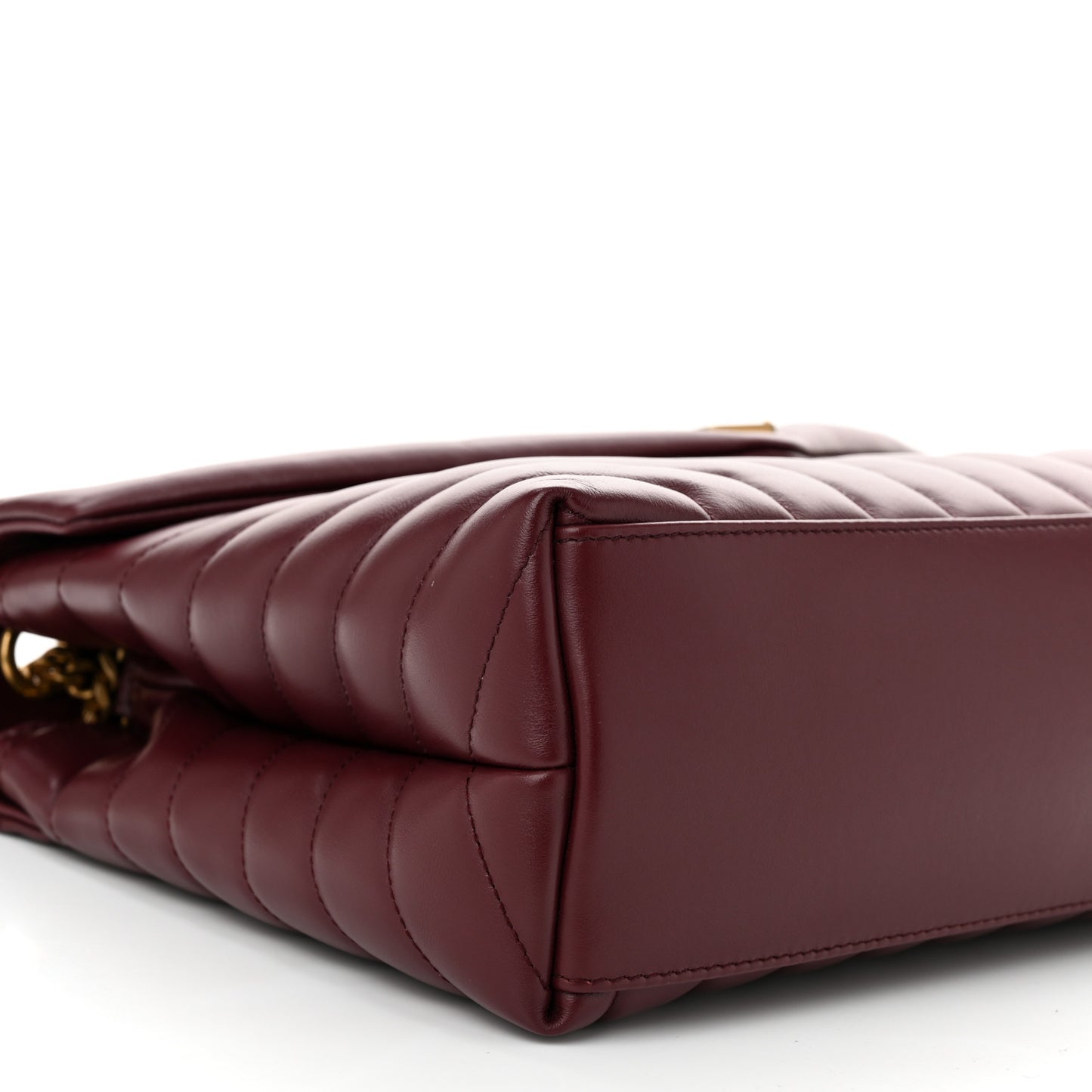 Calfskin Y Quilted Monogram Medium Loulou Chain Satchel Rouge Legion