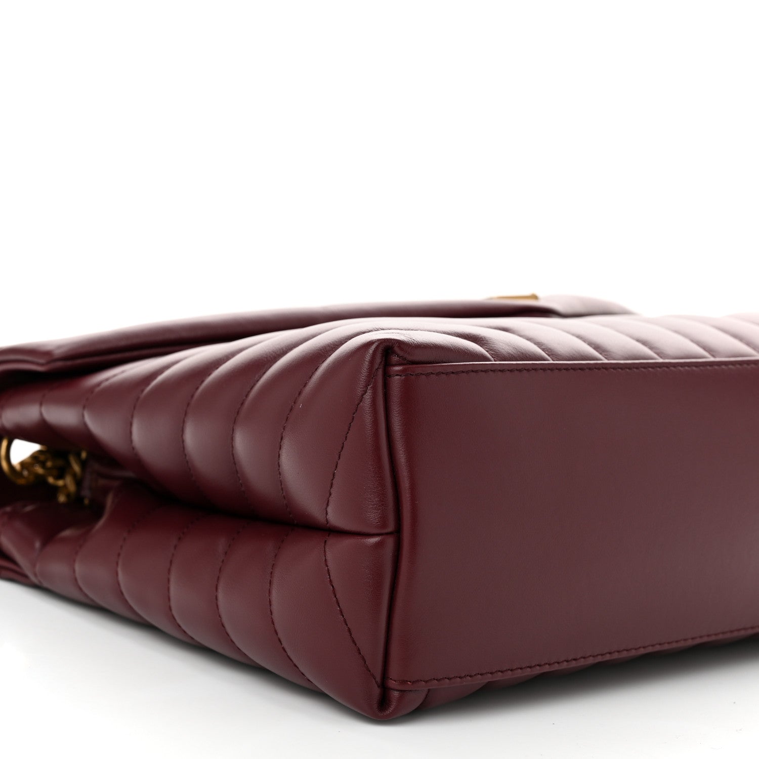 Saint Laurent Calfskin Y Quilted Monogram Medium Loulou Chain Satchel Rouge Legion 9 of 11