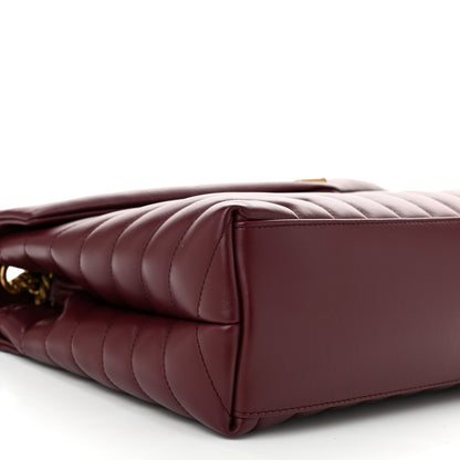 Saint Laurent Calfskin Y Quilted Monogram Medium Loulou Chain Satchel Rouge Legion 9 of 11