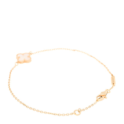 Van Cleef & Arpels 18K Yellow Gold Mother of Pearl Sweet Alhambra Bracelet 3 of 7