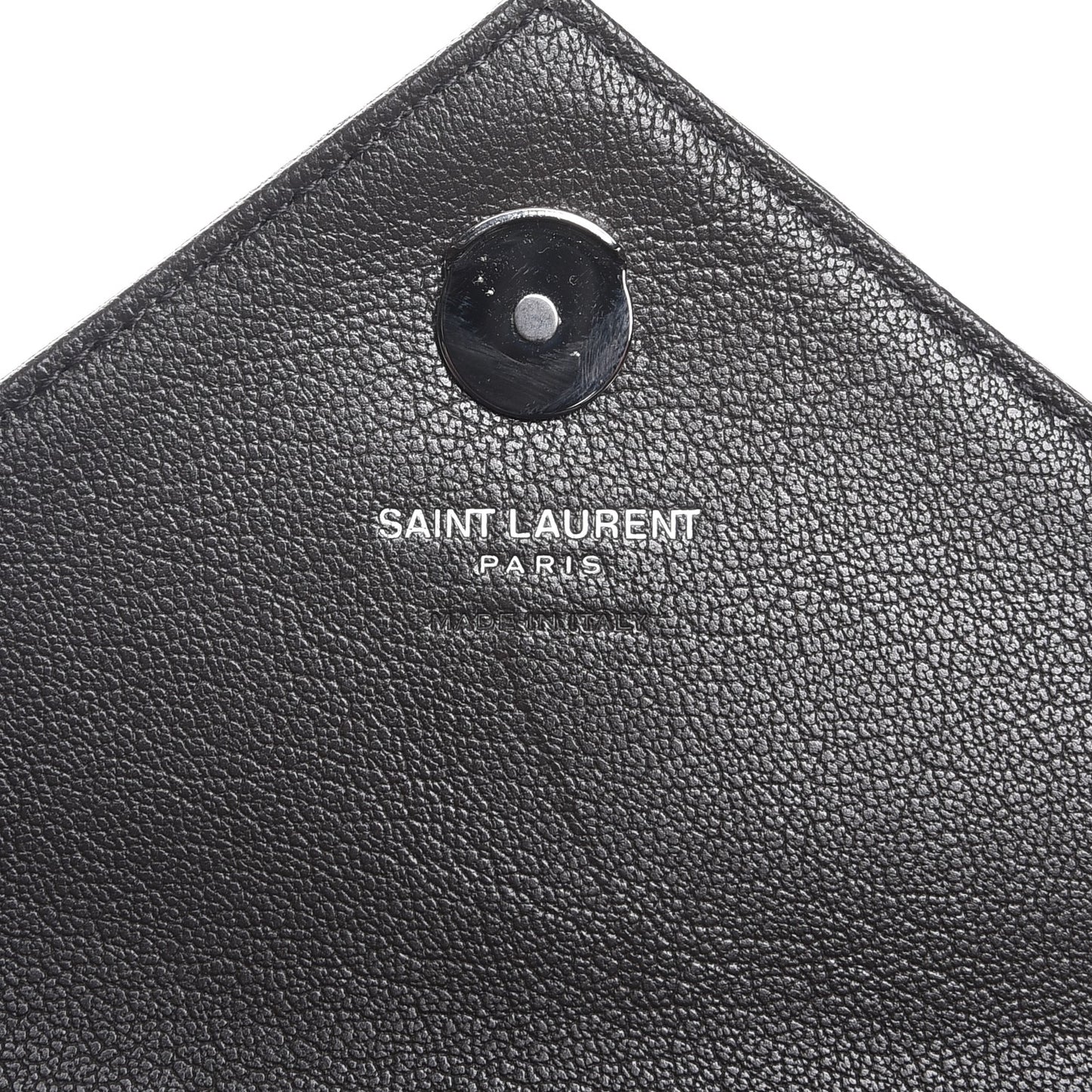 Sheepskin Matelasse Chevron Monogram College Chain Wallet Coal