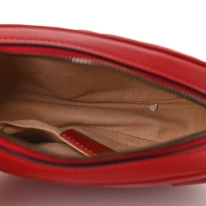 Gucci Calfskin Matelasse GG Marmont Belt Bag 85 34 Hibiscus Red 5 of 11