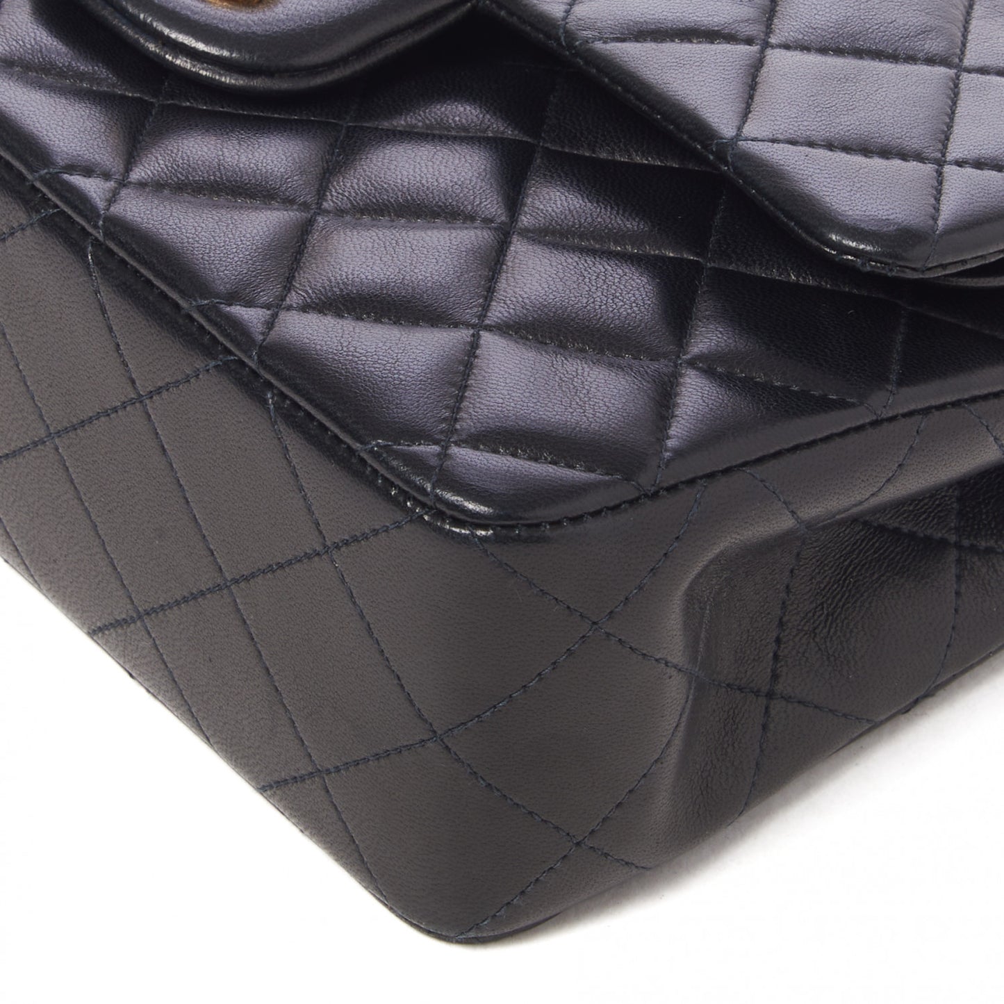 Lambskin Quilted Small Double Flap Black