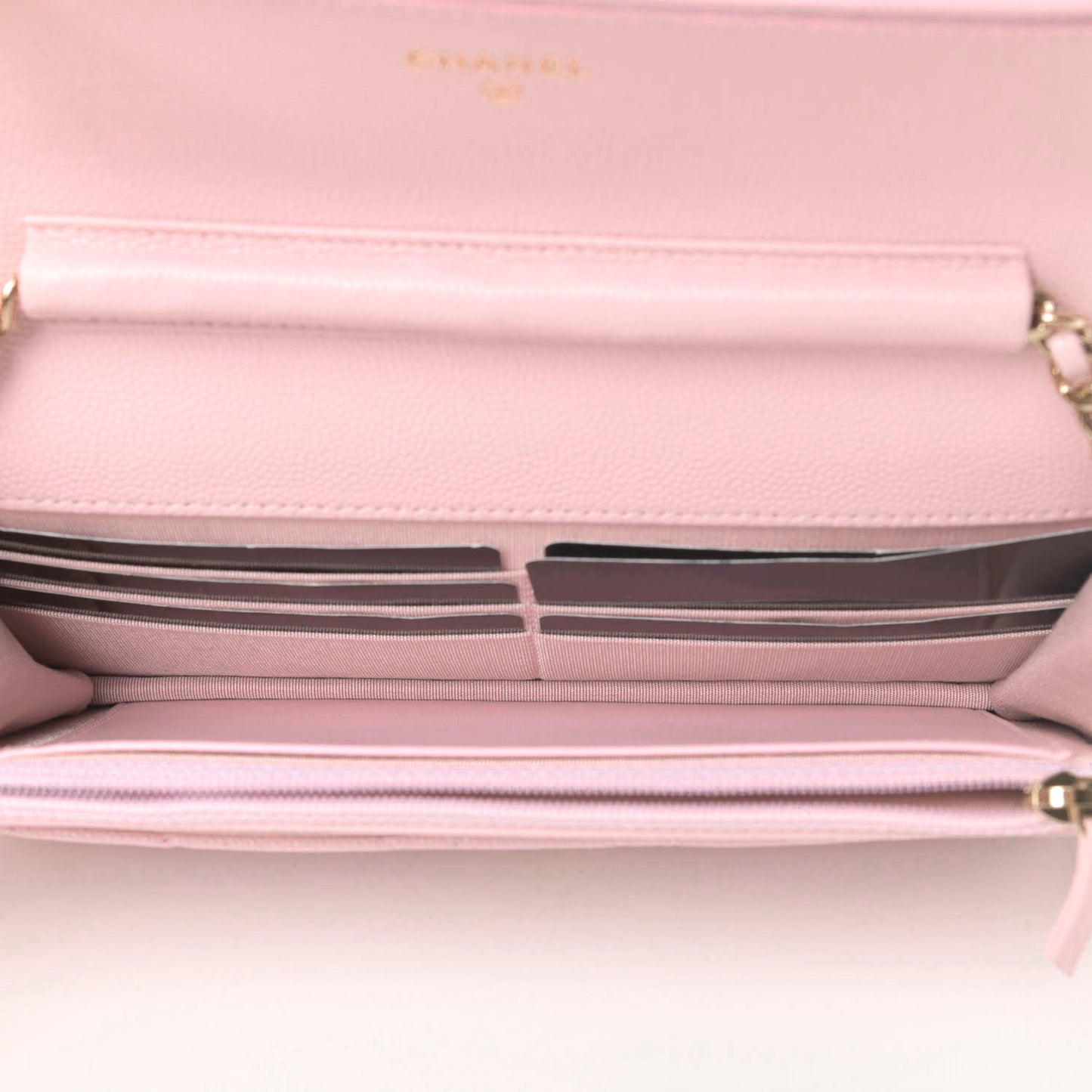 Caviar Quilted Coco Candy Wallet On Chain WOC Light Pink