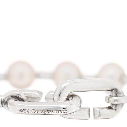Tiffany Sterling Silver Pearl 7.5-8.5mm HardWear Bracelet 3 of 4