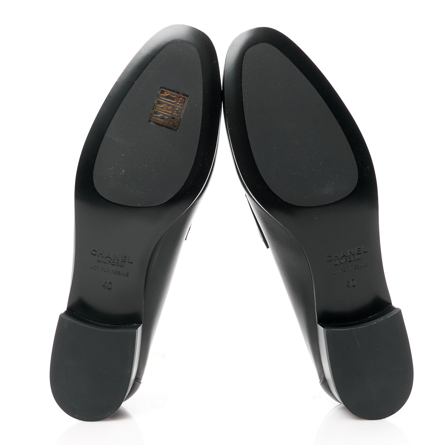 Chanel Calfskin Mens Stitched CC Loafers 40 Black 5 of 8
