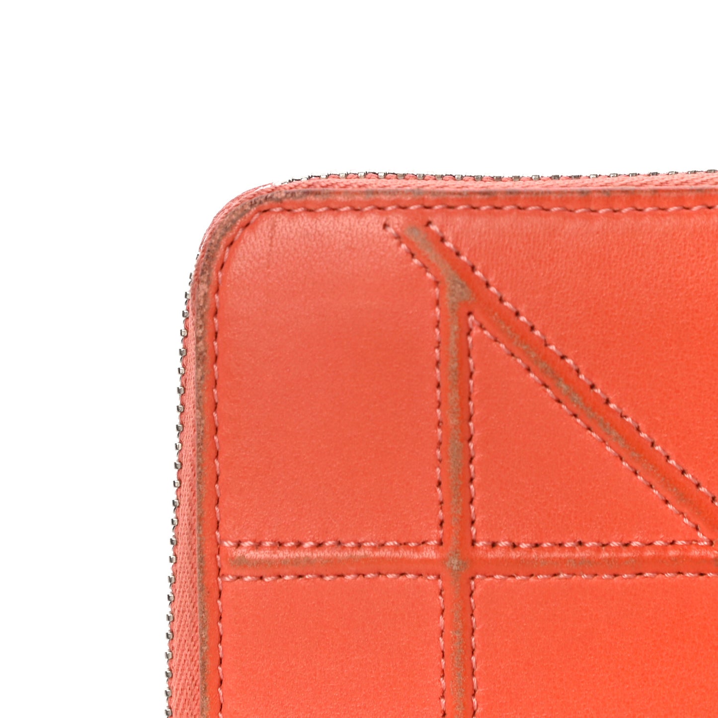 Calfskin Cannage Medium Diorama Voyageur Wallet Orange