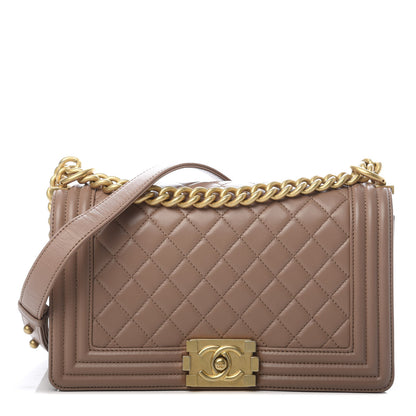 Chanel Lambskin Quilted Medium Boy Flap Beige 1 of 12