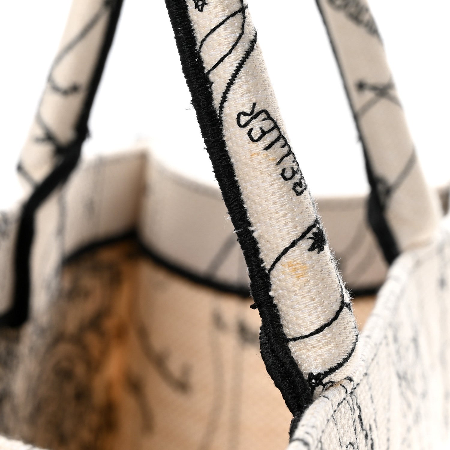 Christian Dior Canvas Embroidered Zodiac Book Tote Latte Multicolor 13 of 14