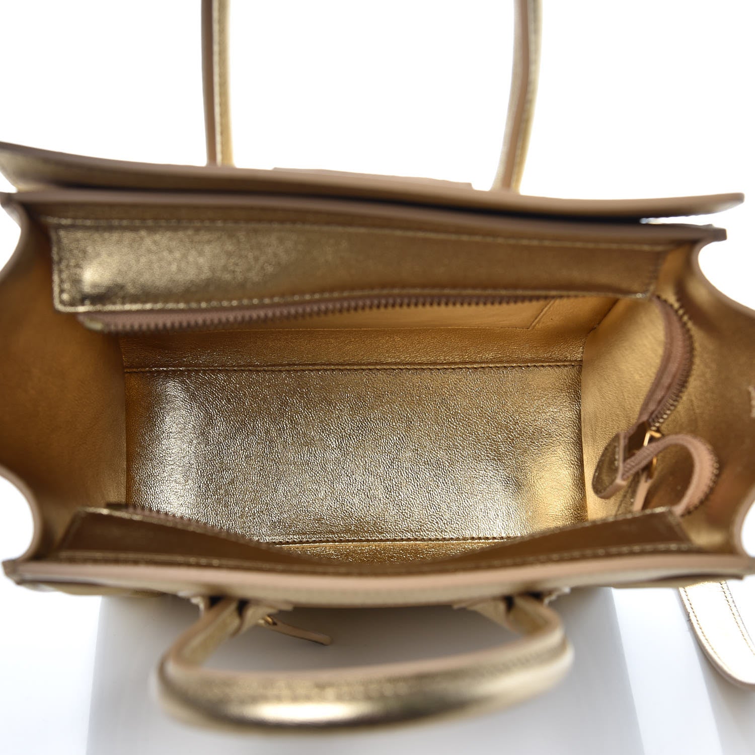 Celine Laminated Lambskin Nano Luggage Gold 5 of 13