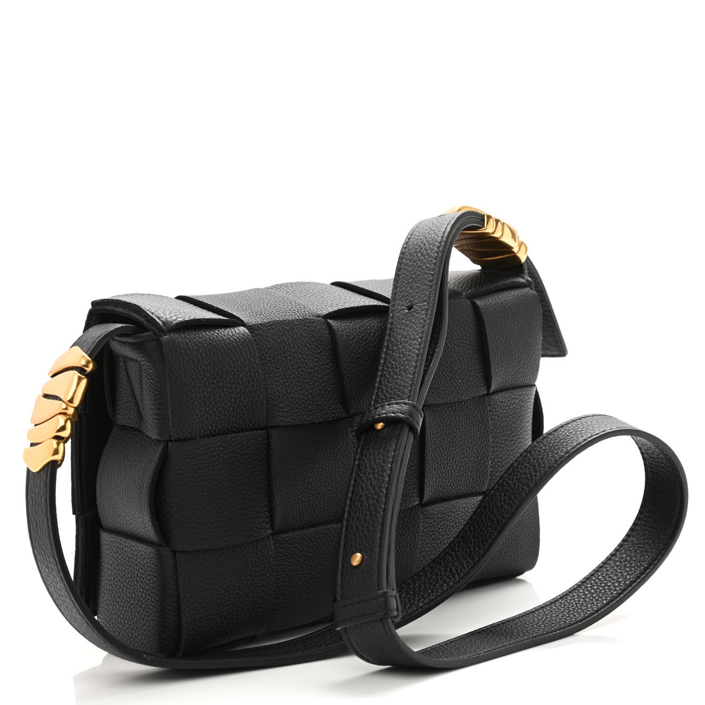 Calfskin Maxi Intreccio Cassette Bag Black