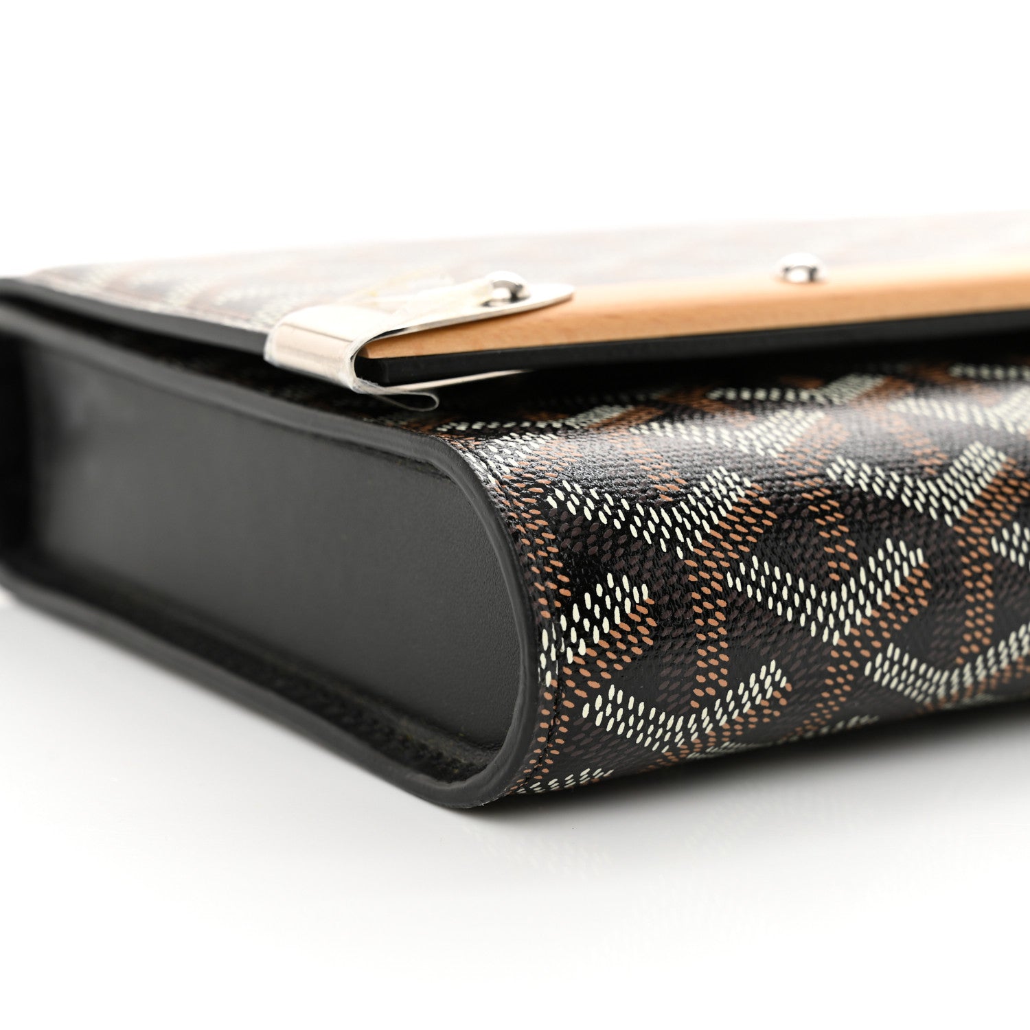 Goyard Goyardine Monte Carlo Bois Clutch With Strap Black 8 of 9