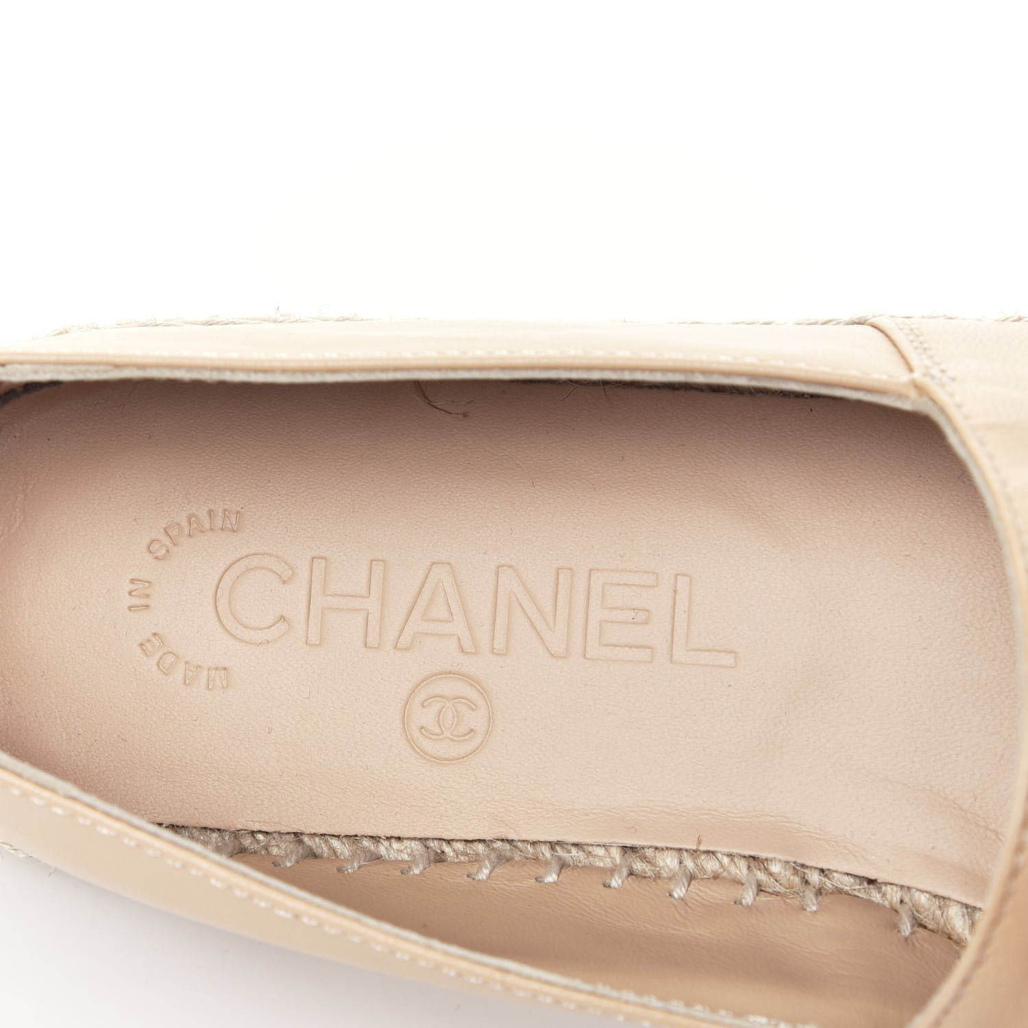 Chanel Lambskin CC Espadrilles 37 Beige Black 6 of 8