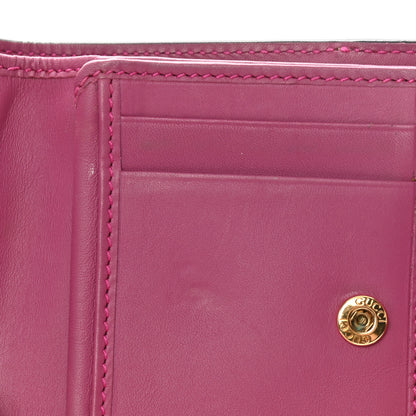 Gucci GG Supreme Monogram Calfskin Padlock Wallet Beige Hibiscus Red New Rosette 10 of 15