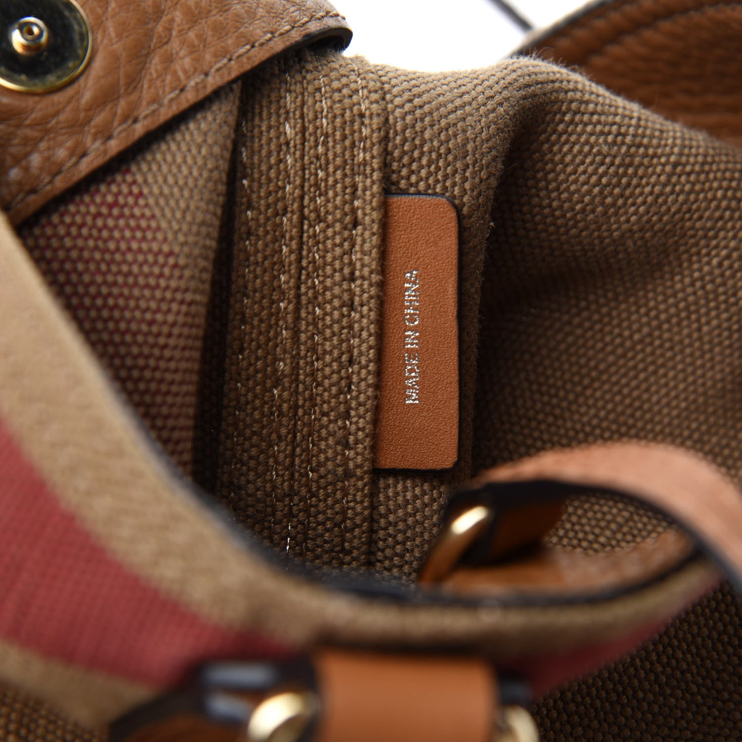 Canvas Check Mini Ashby Tassel Crossbody Saddle Brown