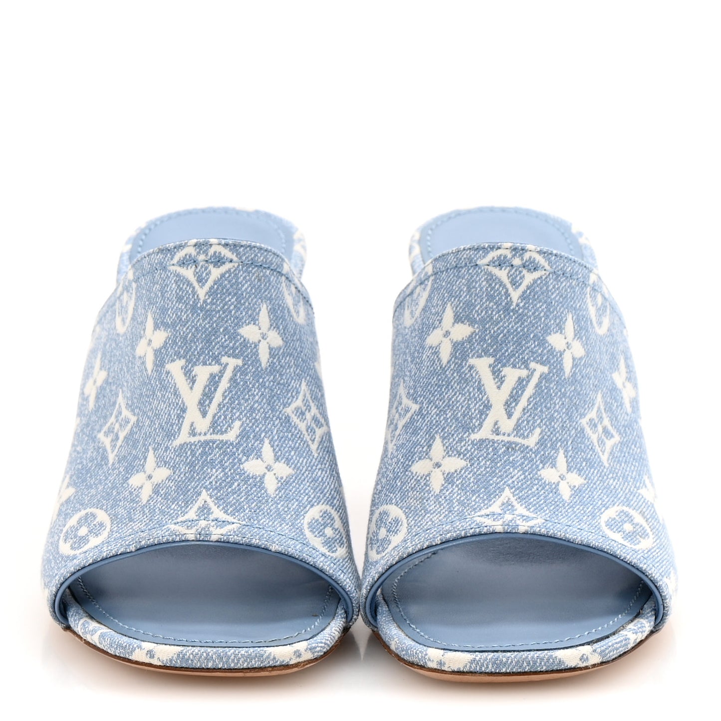 Denim Monogram Silhouette Mules 39 Blue