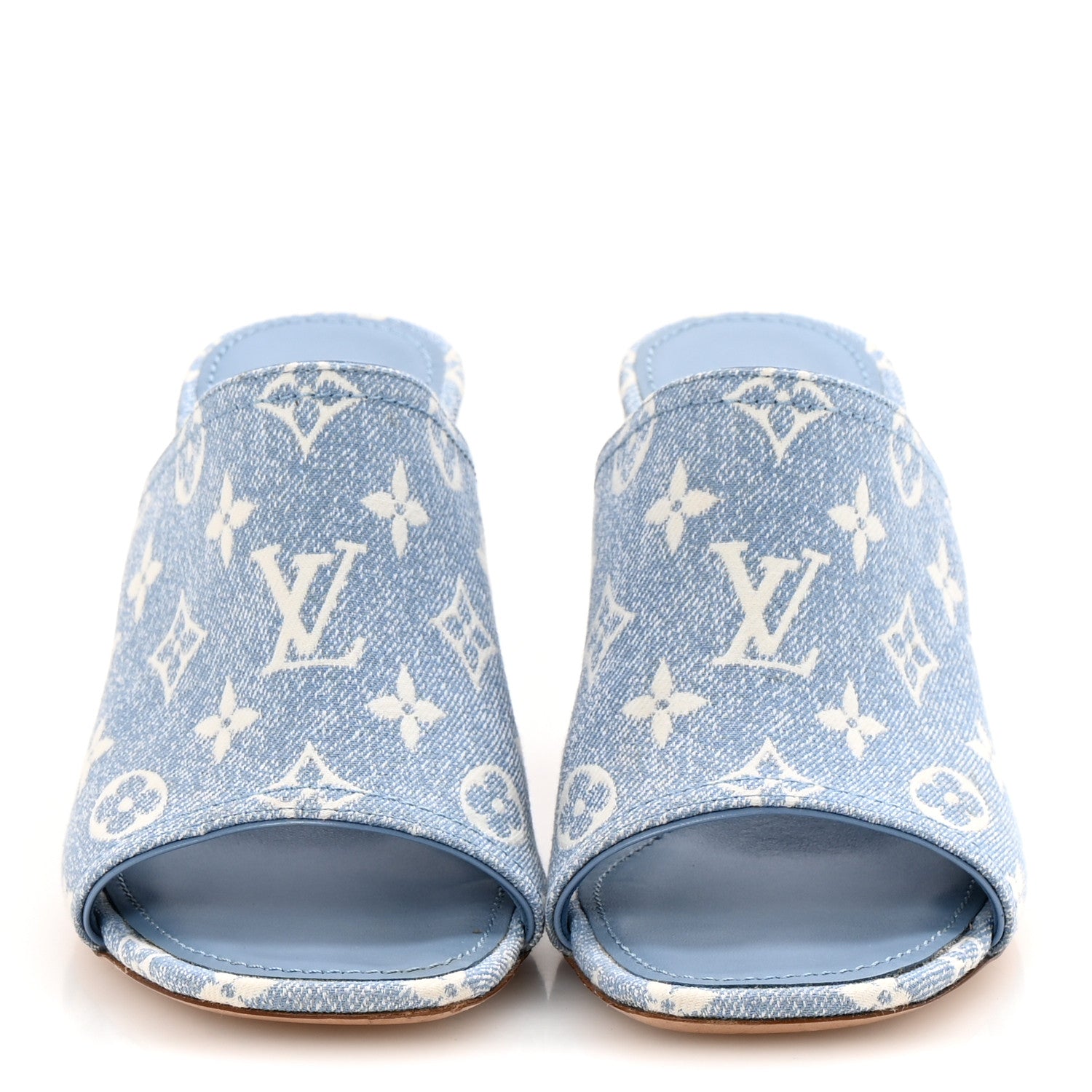 Louis Vuitton Denim Monogram Silhouette Mules 39 Blue 3 of 10