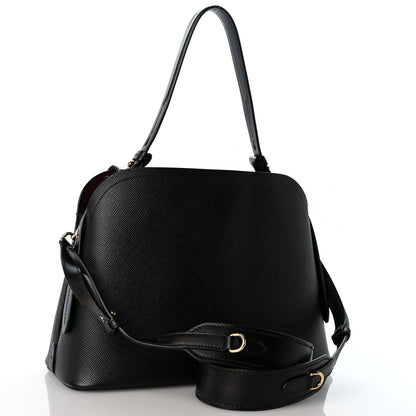 Prada Saffiano Cuir Small Matinee Tote Black Cerise 3 of 13