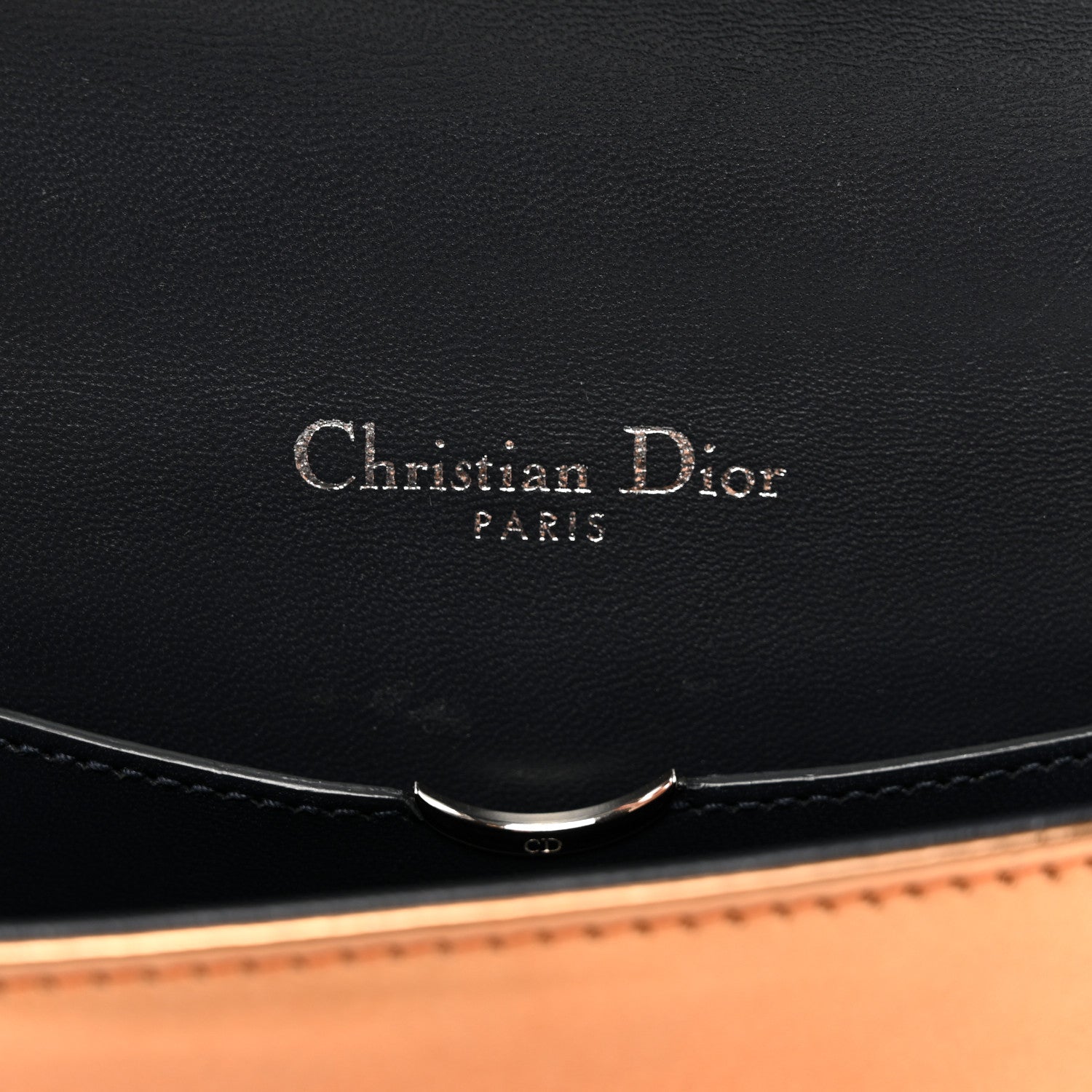 Christian Dior Metallic Patent Micro-Cannage Mini Diorama Flap Bag Orange 6 of 10