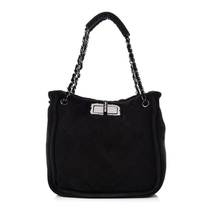 Chanel Shearling Quilted Mademoiselle Tote Black 1 of 10