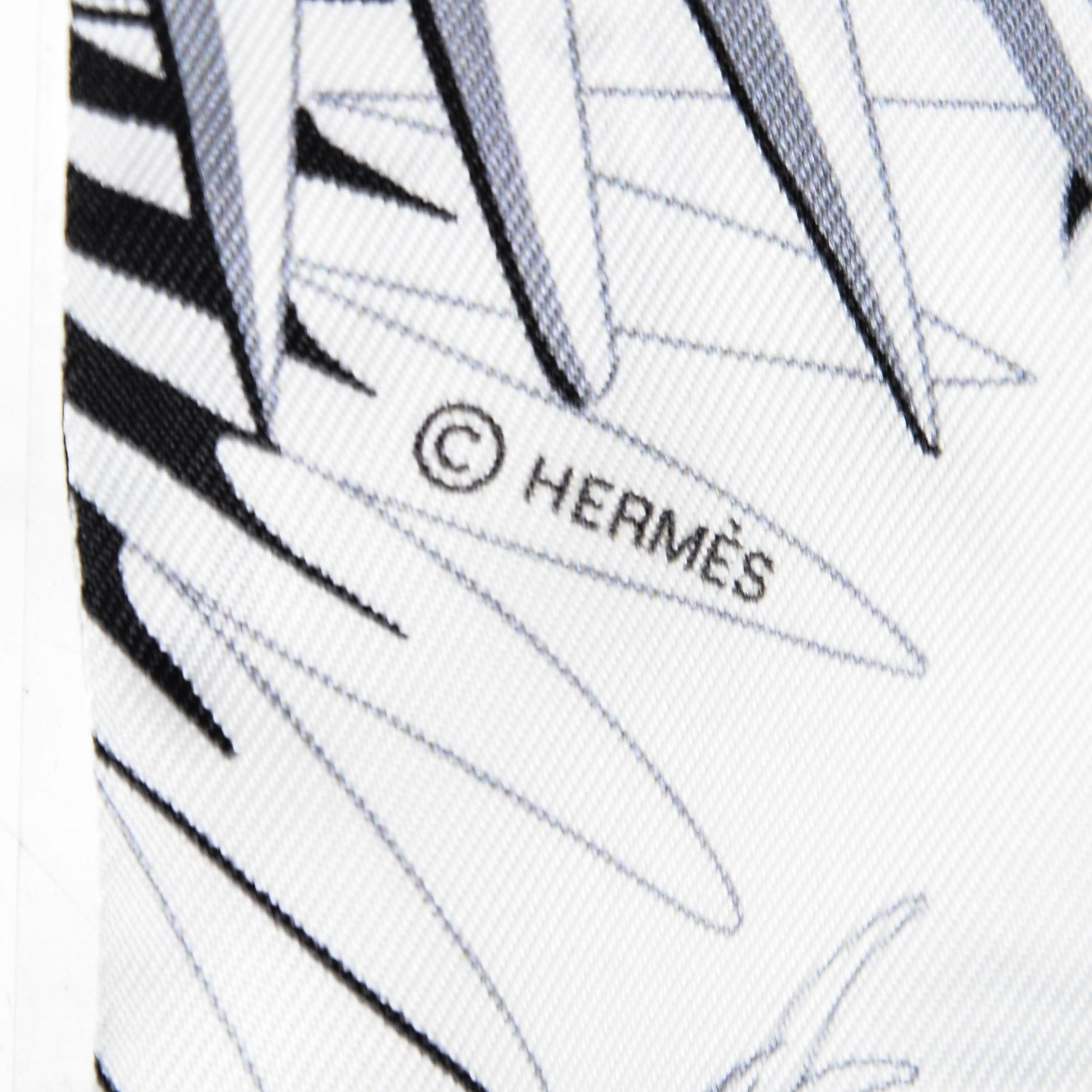 Hermes Silk Mythiques Phoenix Coloriages Twilly Blanc Noir Multicolor 4 of 5