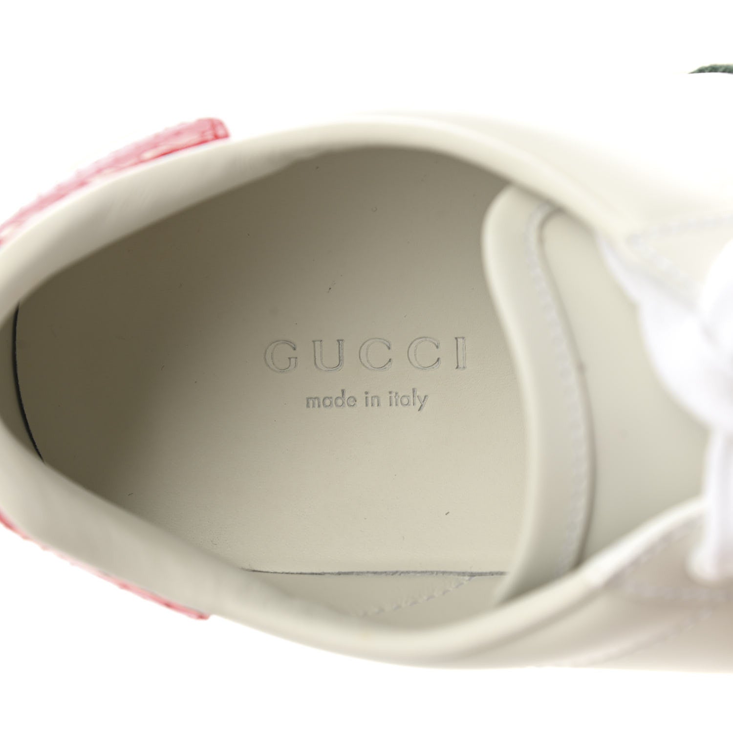 Gucci Calfskin Ayers Bee Embroidered Womens Ace Sneakers 38 White Green 7 of 9