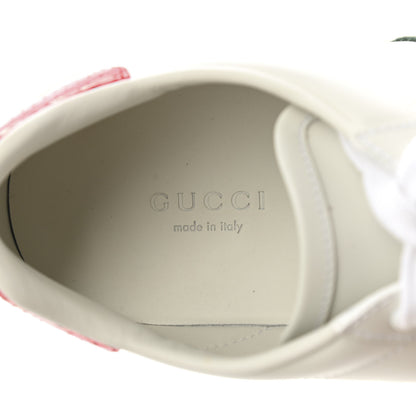 Gucci Calfskin Ayers Bee Embroidered Womens Ace Sneakers 38 White Green 7 of 9