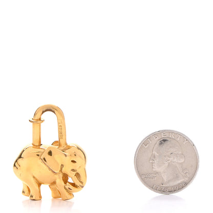 Hermes Permabrass Elephant Cadena Lock Gold 2 of 5