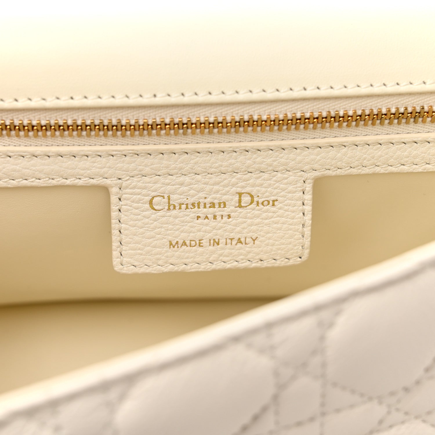 Christian Dior Supple Calfskin Cannage Medium Caro Bag Ivory 6 of 15