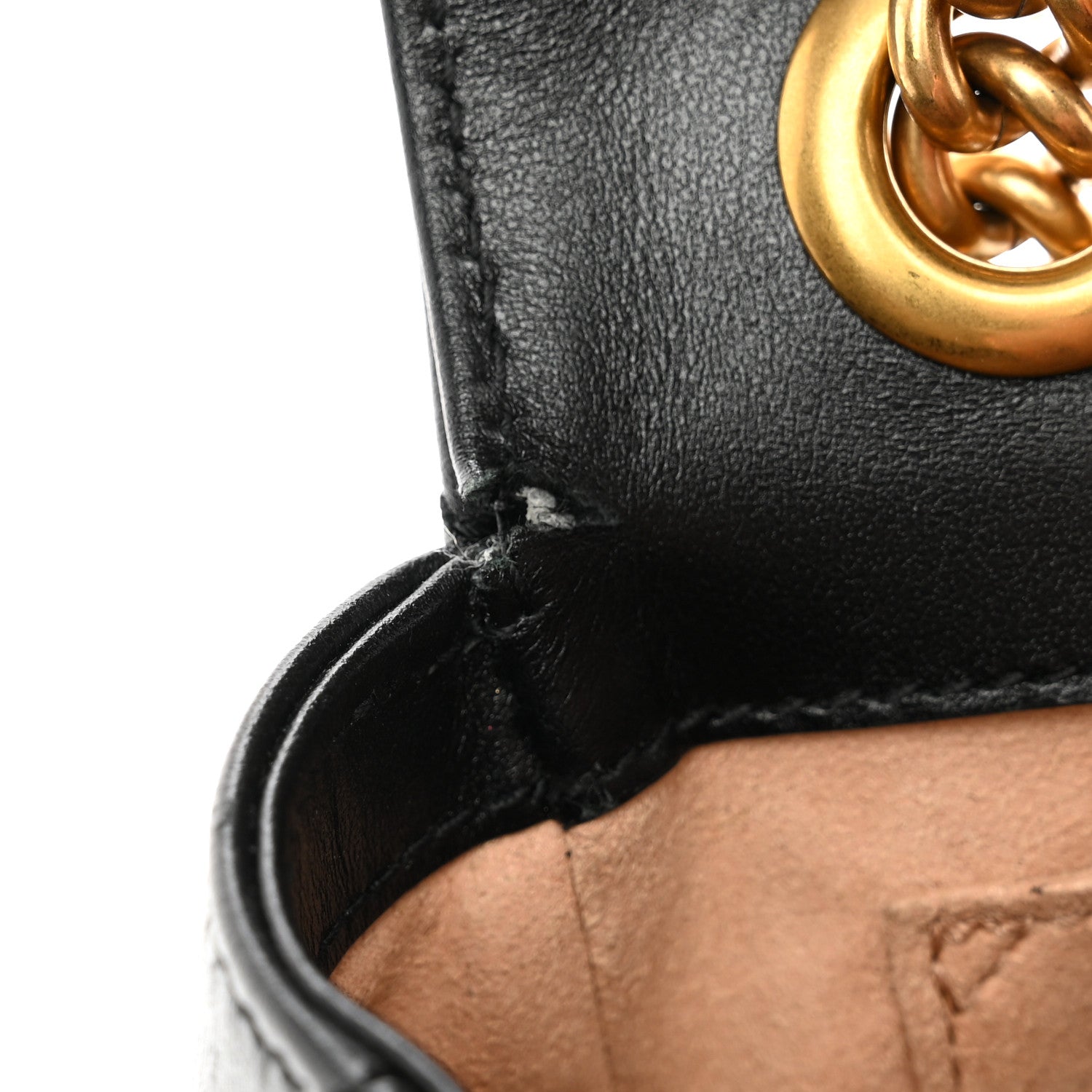 Gucci Calfskin Matelasse Mini GG Marmont Shoulder Bag Black 11 of 11