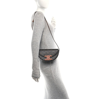 Celine Calfskin Triomphe Canvas Besace Tan 2 of 11
