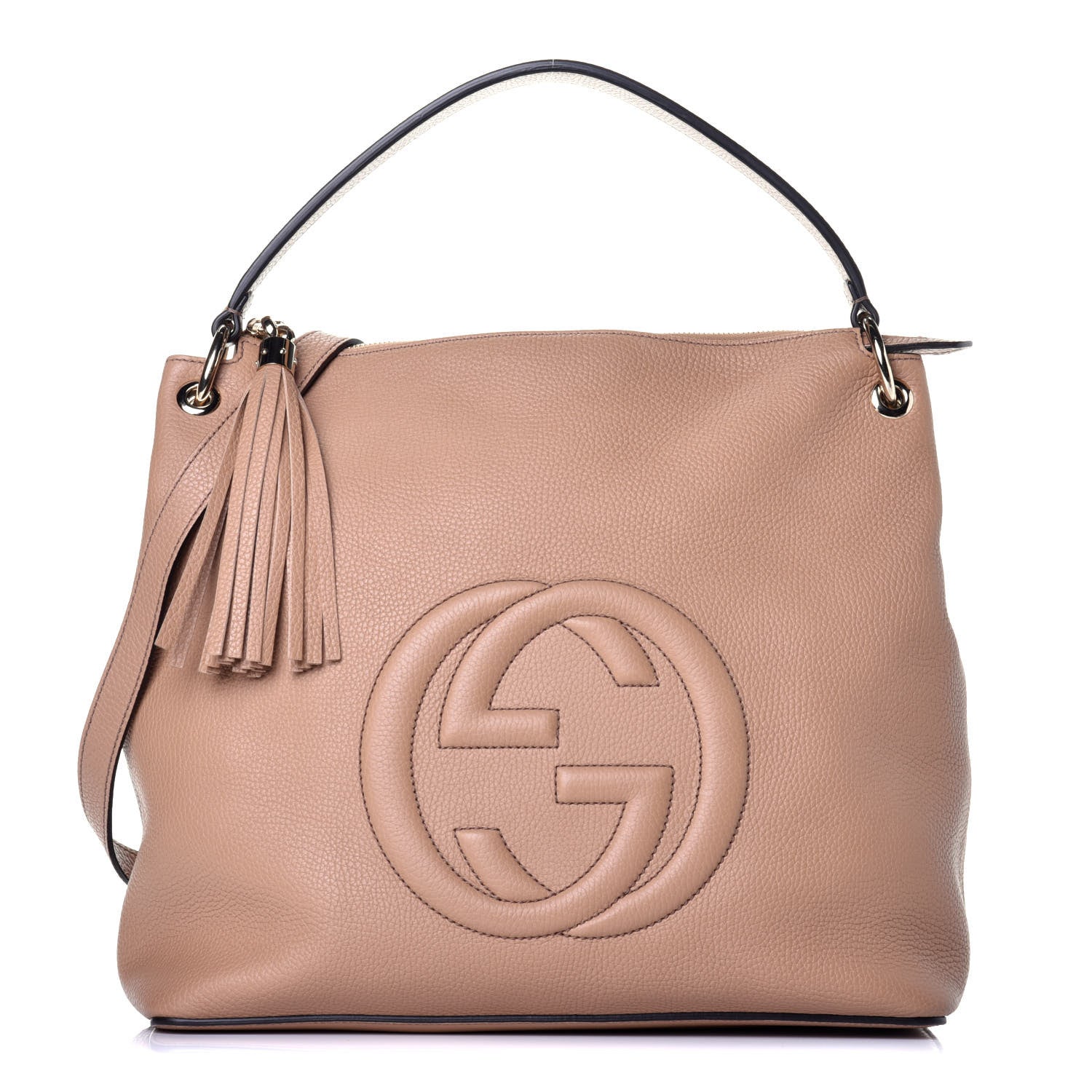 Gucci Pebbled Calfskin Large Soho Hobo Camelia 1 of 9